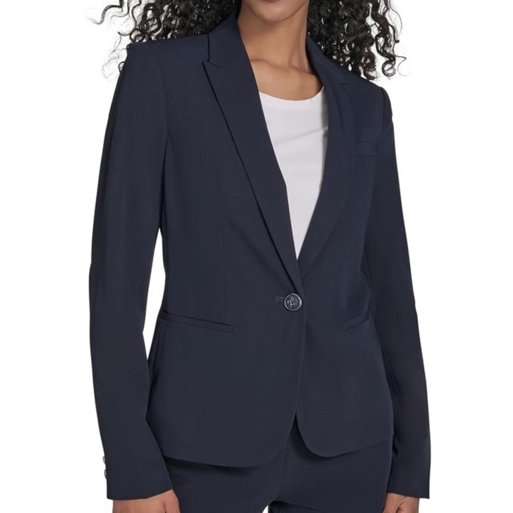 NWT Tommy Hilfiger One Button Blazer Womens Size‎ 10 Midnight Blue